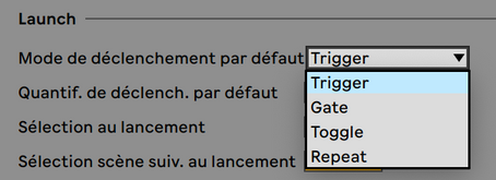 Mode de déclenchement par défaut des Clips