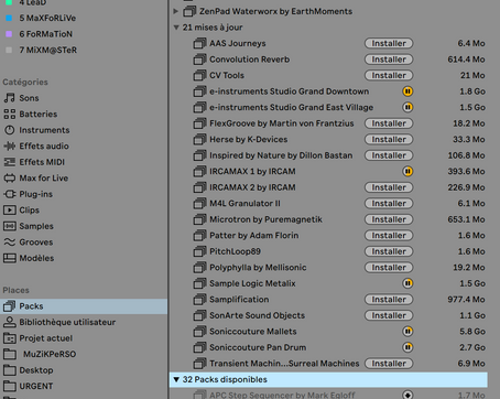 Ajoutez des sons à votre bibliothèque avec les Packs !