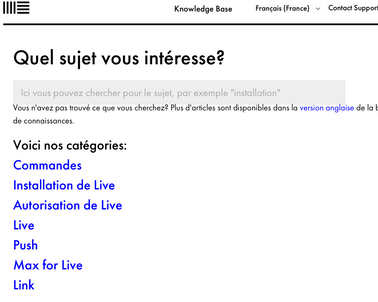 Trouver de l'aide pour le matériel Ableton…