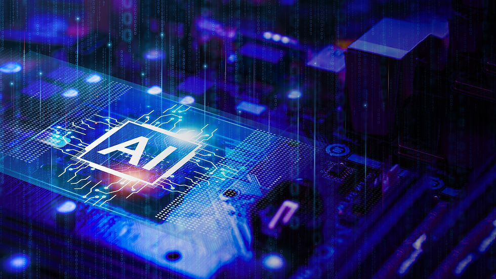 AI concept, controlling technological tools, intelligent robots. Development of an artific