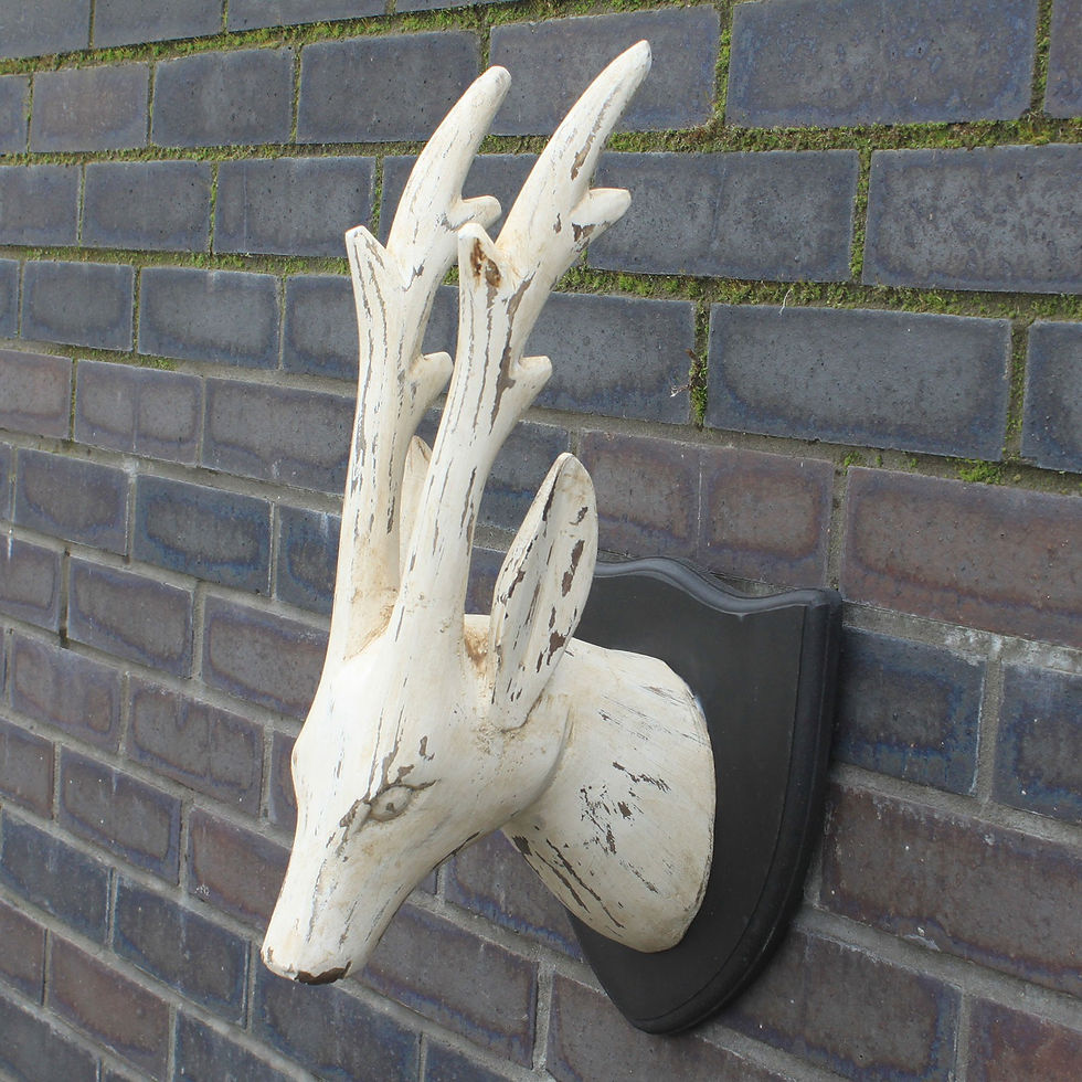 Wooden deer head