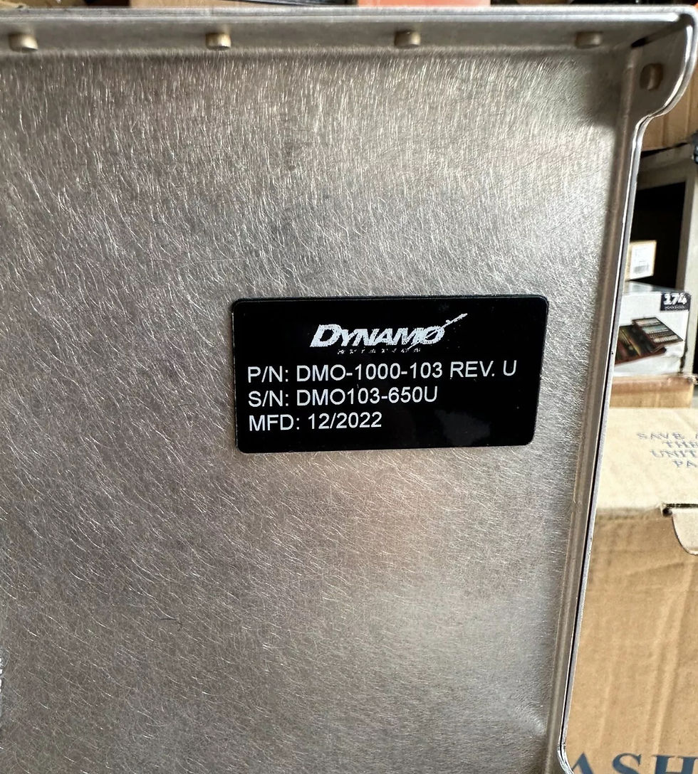 Gulfstream G650 Microwave Oven P/N DMO-1000-103 Data Plate