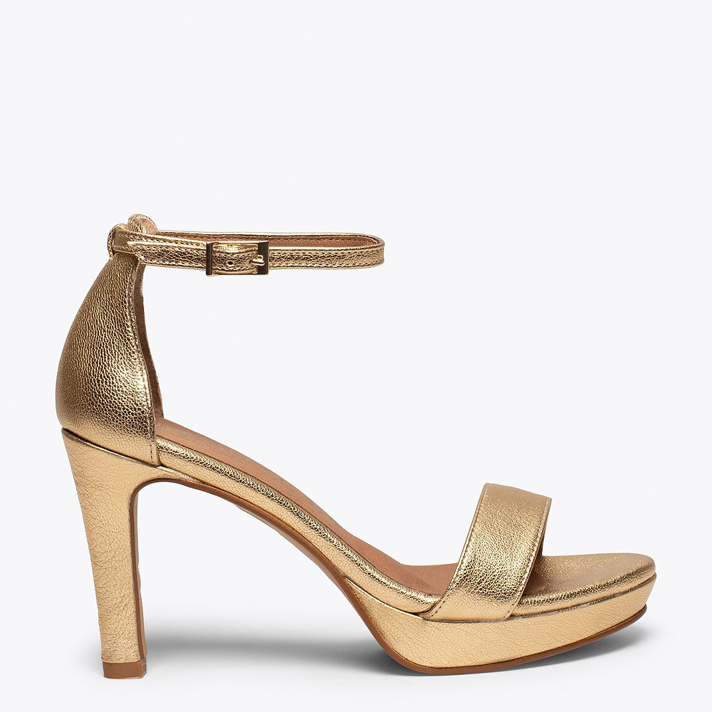 zapatos sandalia mimao dorada