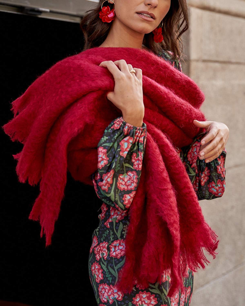 chal mohair rojo