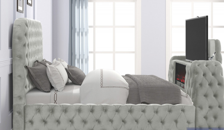 Thumbnail: Black pholstered bed