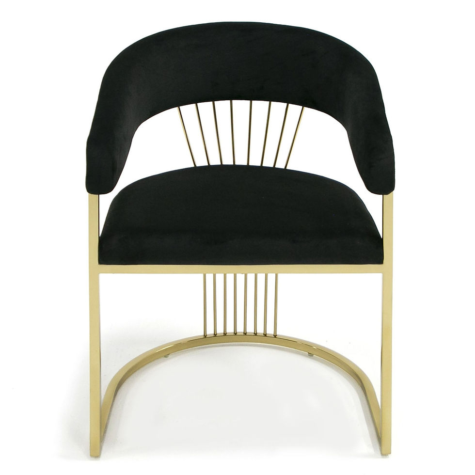 Thumbnail: Champagne Gold + Black Velvet 5-Piece Dining Set