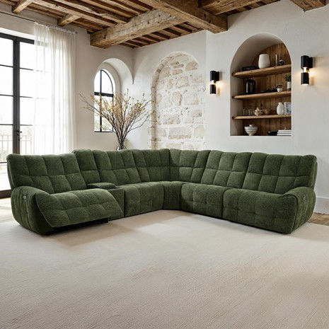 Thumbnail: Grey Sectional Recliner 