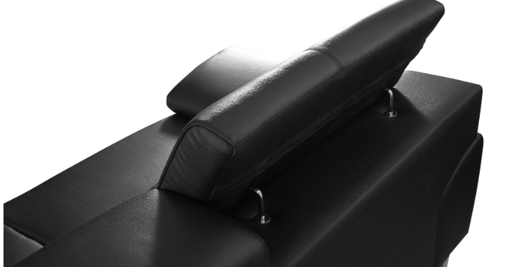 Thumbnail: Modern black leather sofa set