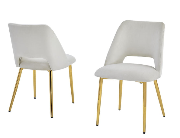 Thumbnail: 7 Piece dining set in dark gray with gold