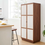 Thumbnail: Tall storage cabinet with walnut wood grain