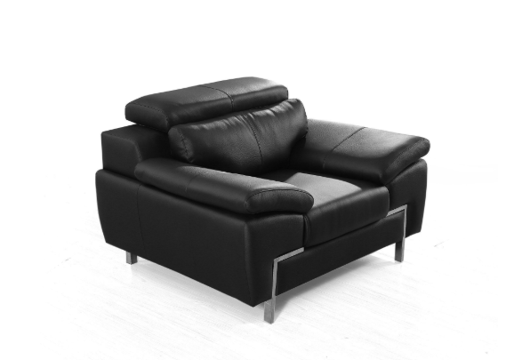 Thumbnail: Modern black leather sofa set