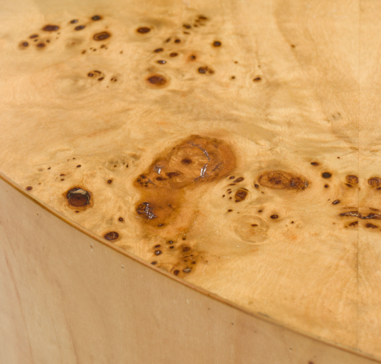 Thumbnail: Round coffee table made of knotty wood