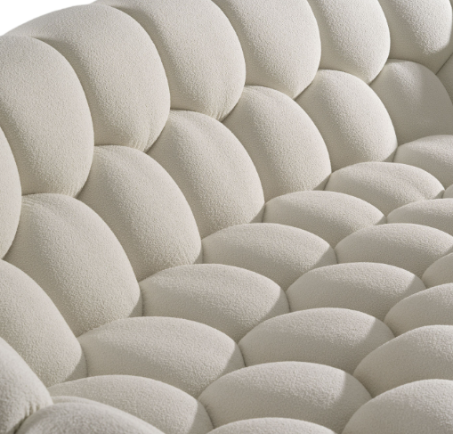 Thumbnail: Modern curved fabric sofa in beige
