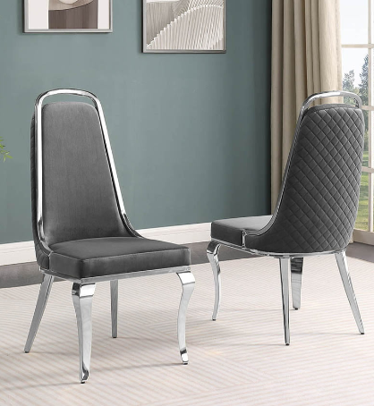 Thumbnail: 5 Piece dining set in gray with silver