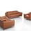 Thumbnail: Modern brown leather sofa set