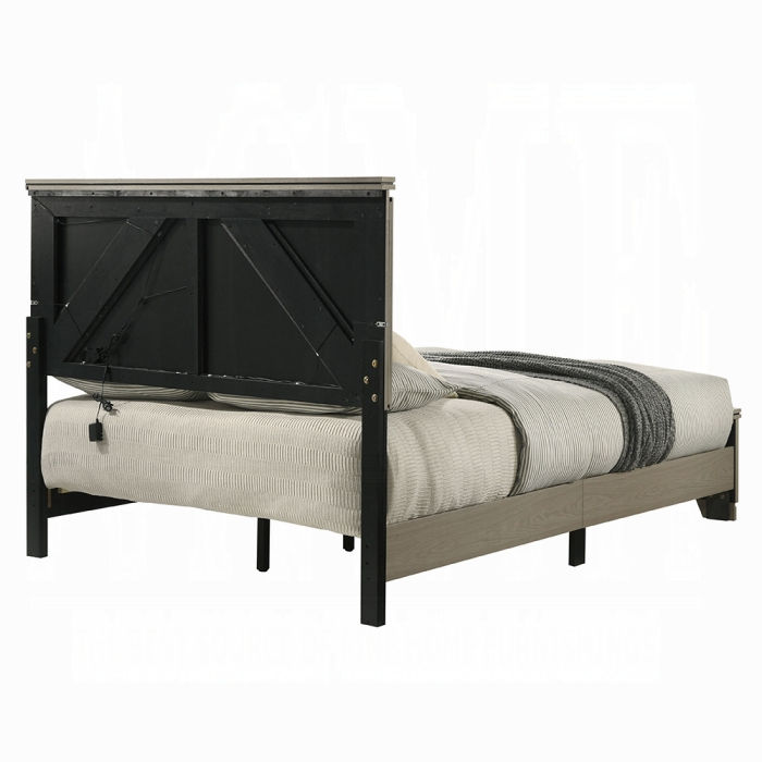 Thumbnail: Grey queen bed w/led
