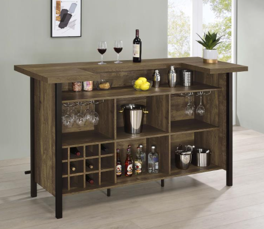 Thumbnail: Freestanding wine cabinet for bar or home, gray driftwood