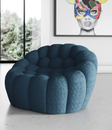 Thumbnail: Modern curved sofa set in dark teal fabric