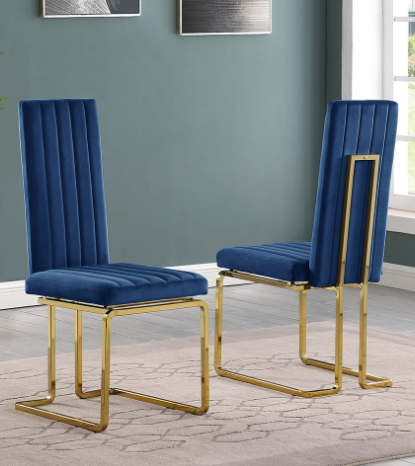 Thumbnail: 5 Piece dining set in gray with gold