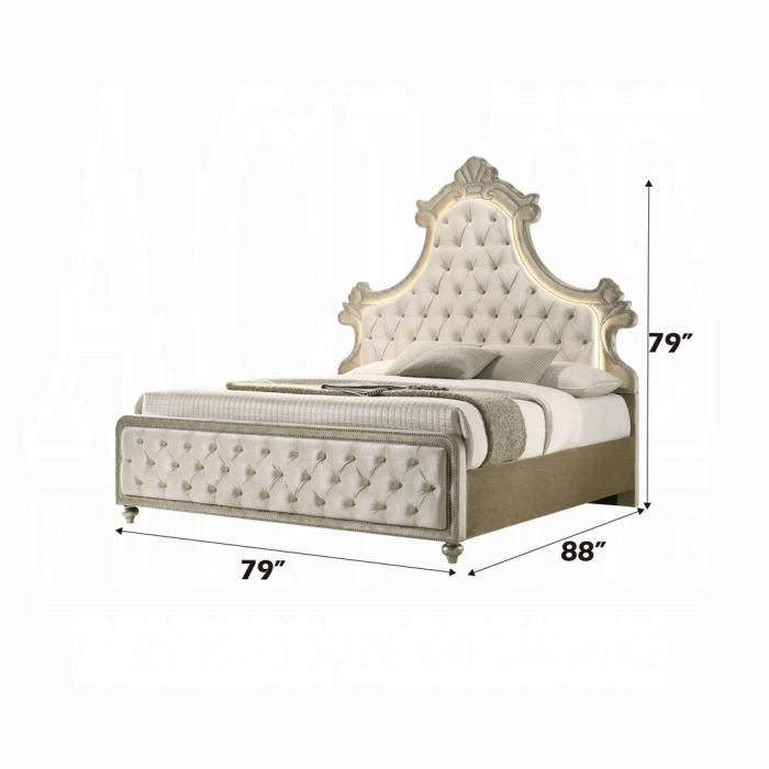 Thumbnail: Golden bed w/led