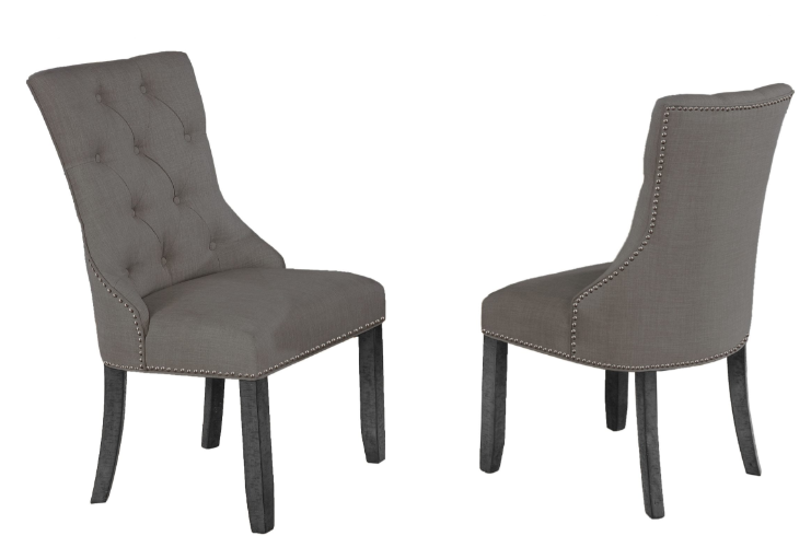 Thumbnail: 7 Piece dining set in black and gray wood