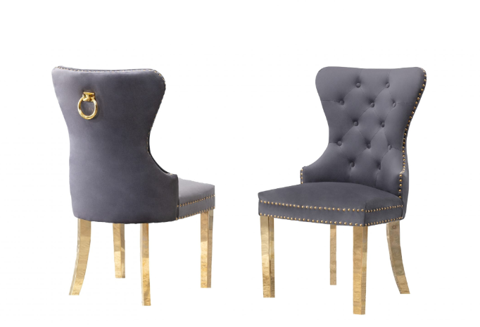 Thumbnail: 5 Piece dining set in black with gold