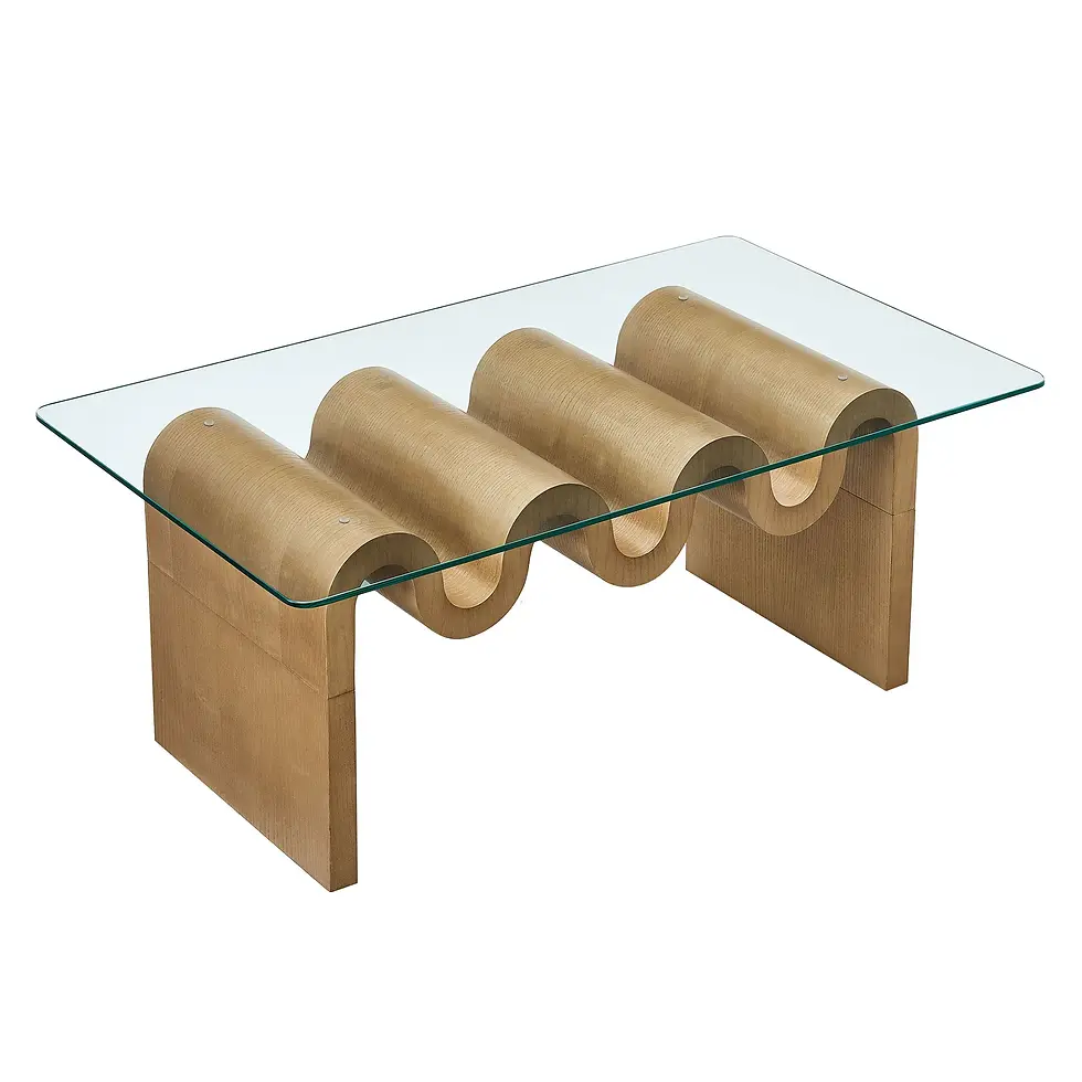 Thumbnail: Glass top coffee table.