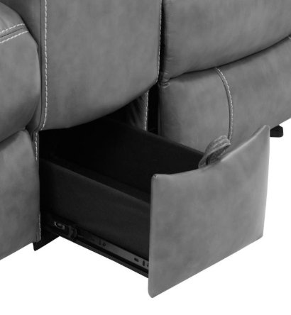 Thumbnail: 3 Piece sofa set with padded and upholstered arms, grey color