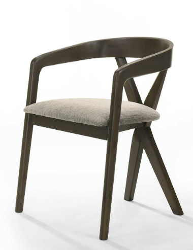 Thumbnail: 7 Piece round dining set with an elegant design, made of wenge wood.