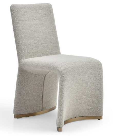 Thumbnail: 5 Piece dining set, ceramic and brass table, brushed metal chairs.