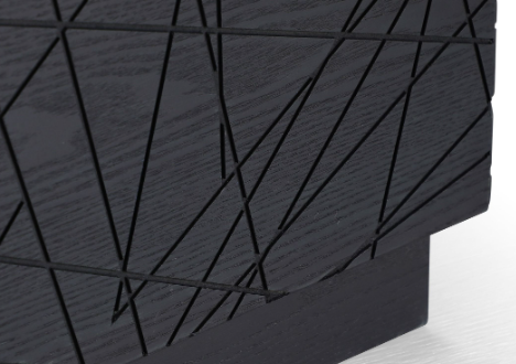 Thumbnail: Modern square black oak coffee table with drawer
