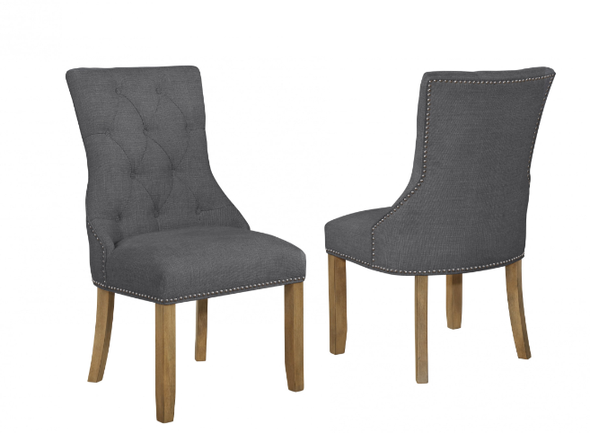 Thumbnail: 7 Piece dining set in brown and dark gray wood
