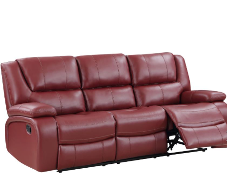 Thumbnail: 3 Piece red upholstered reclining sofa set