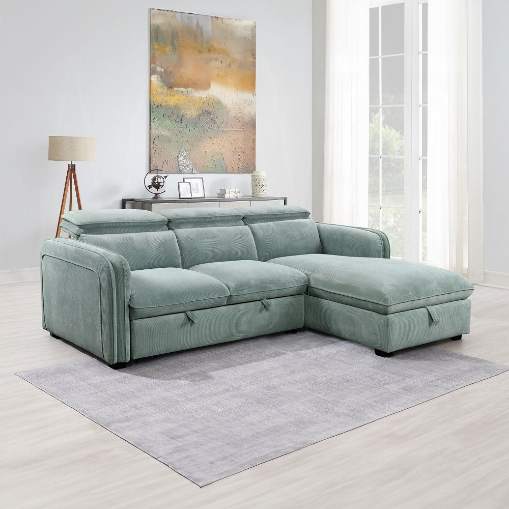 Light Green Chenille Sectional 