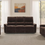 Thumbnail: 3 Piece reclining sofa set upholstered in dark brown