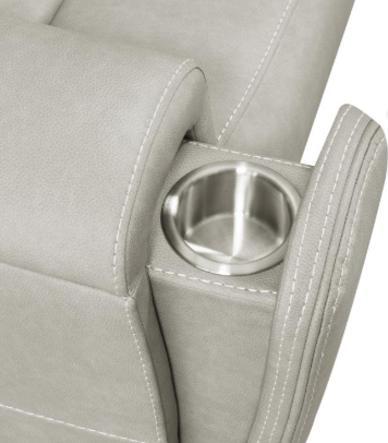 Thumbnail: 3 Piece electric triple reclining sofa set, grey