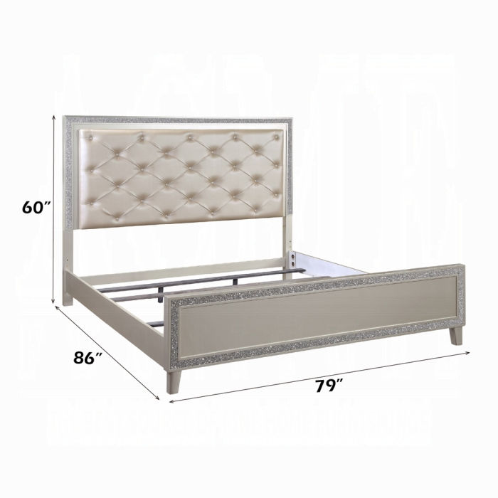 Thumbnail: Silver bed w/led