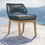 Thumbnail: Dark blue teak wood dining chair for outdoor patio