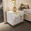 Thumbnail: Beige with white and gold 4 piece bedroom set