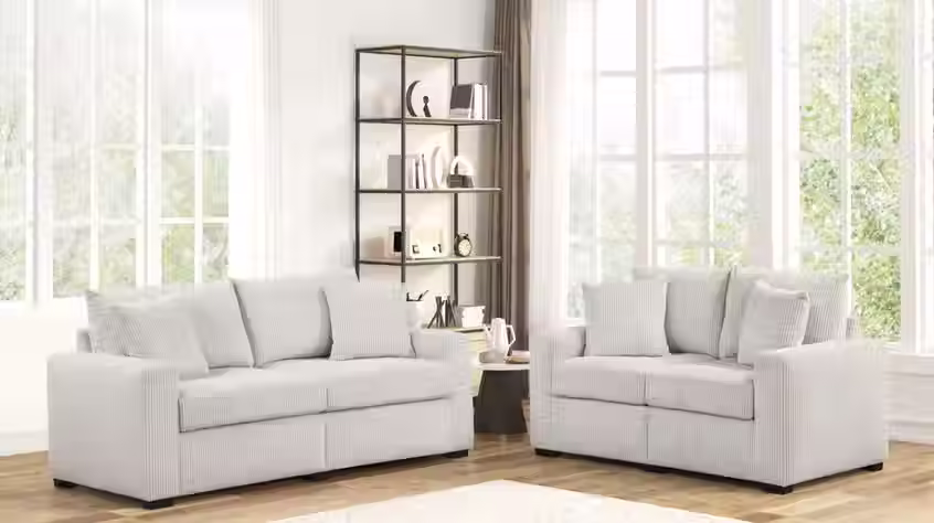 Thumbnail: Black loveseats 2 pcs - same day delivery