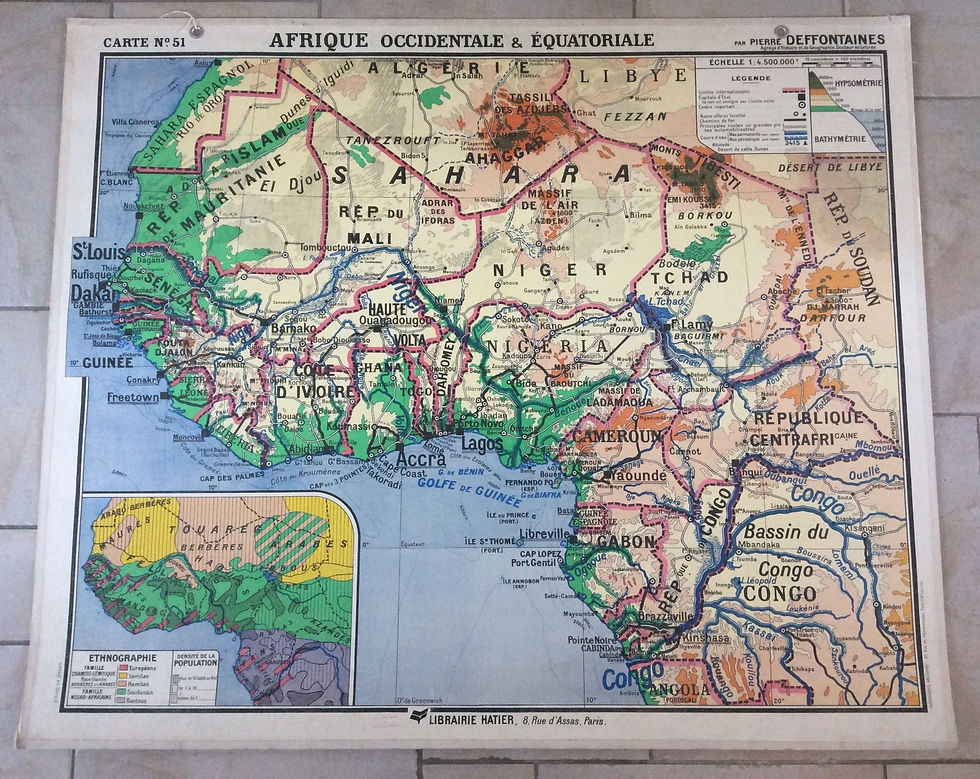Carte scolaire murale Afrique Occidentale et Équatoriale