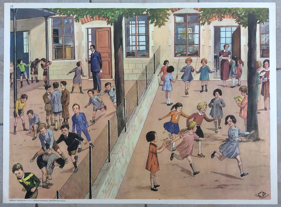 Affiche scolaire la cour d’école