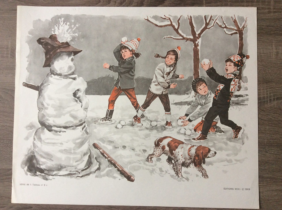 Miniature : Affiche scolaire le bonhomme de neige