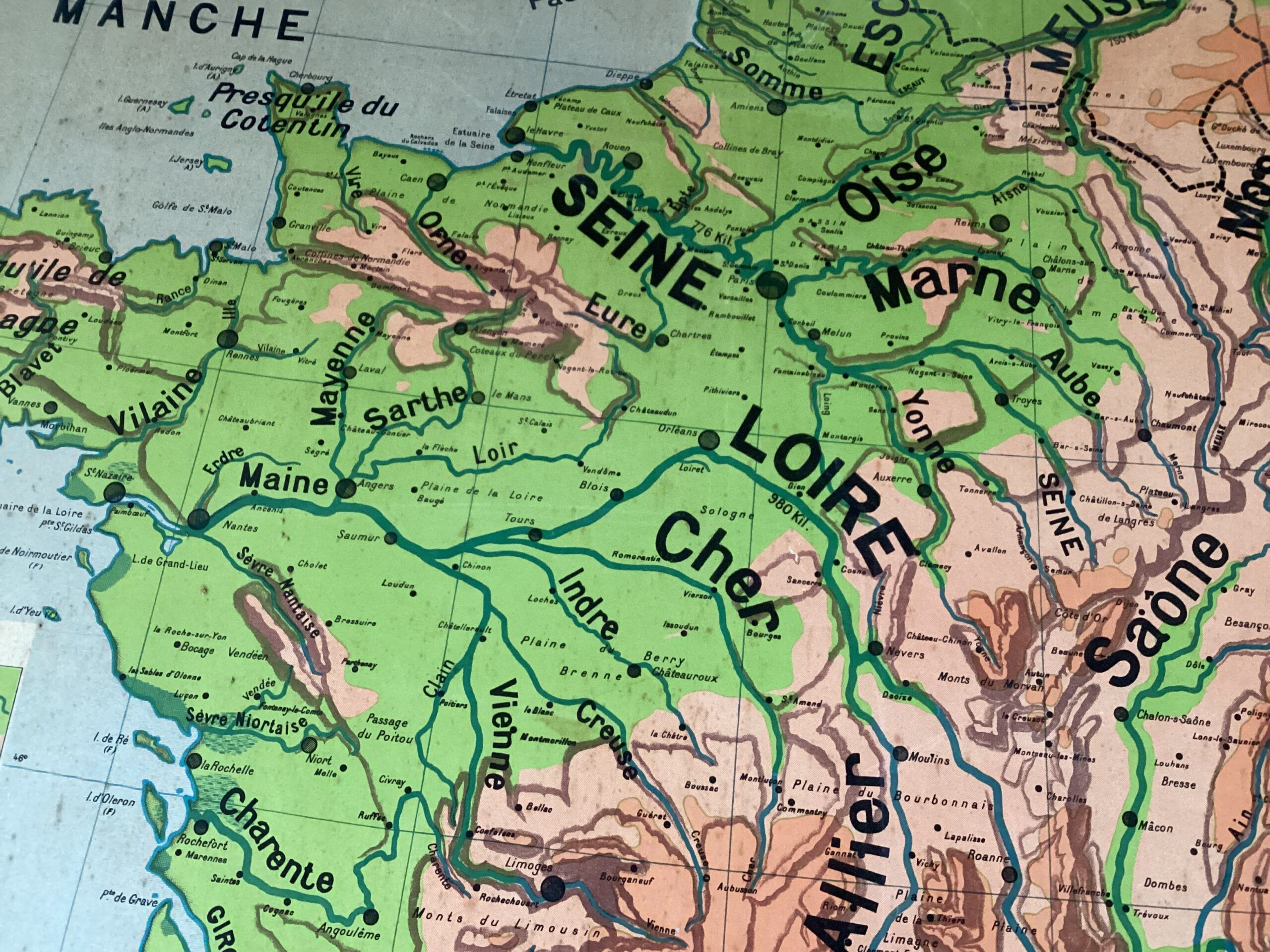 Carte Vidal Lablache France des cours d’eau