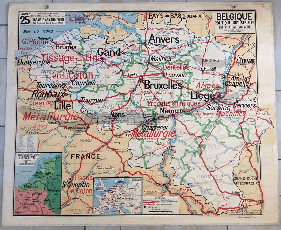 Carte Vidal Lablache Belgique Politique et industrielle