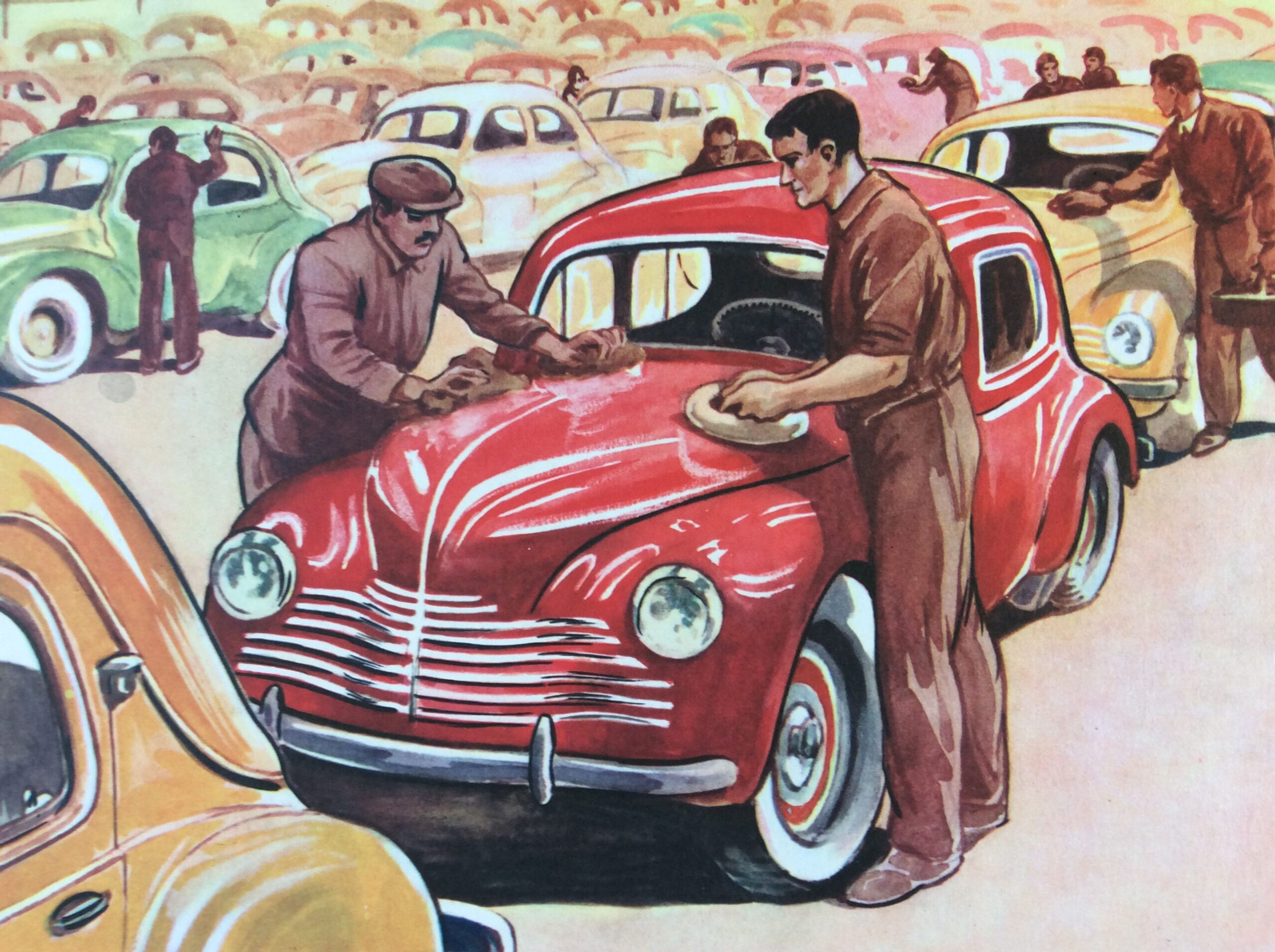 affiche scolaire La fabrication des automobiles