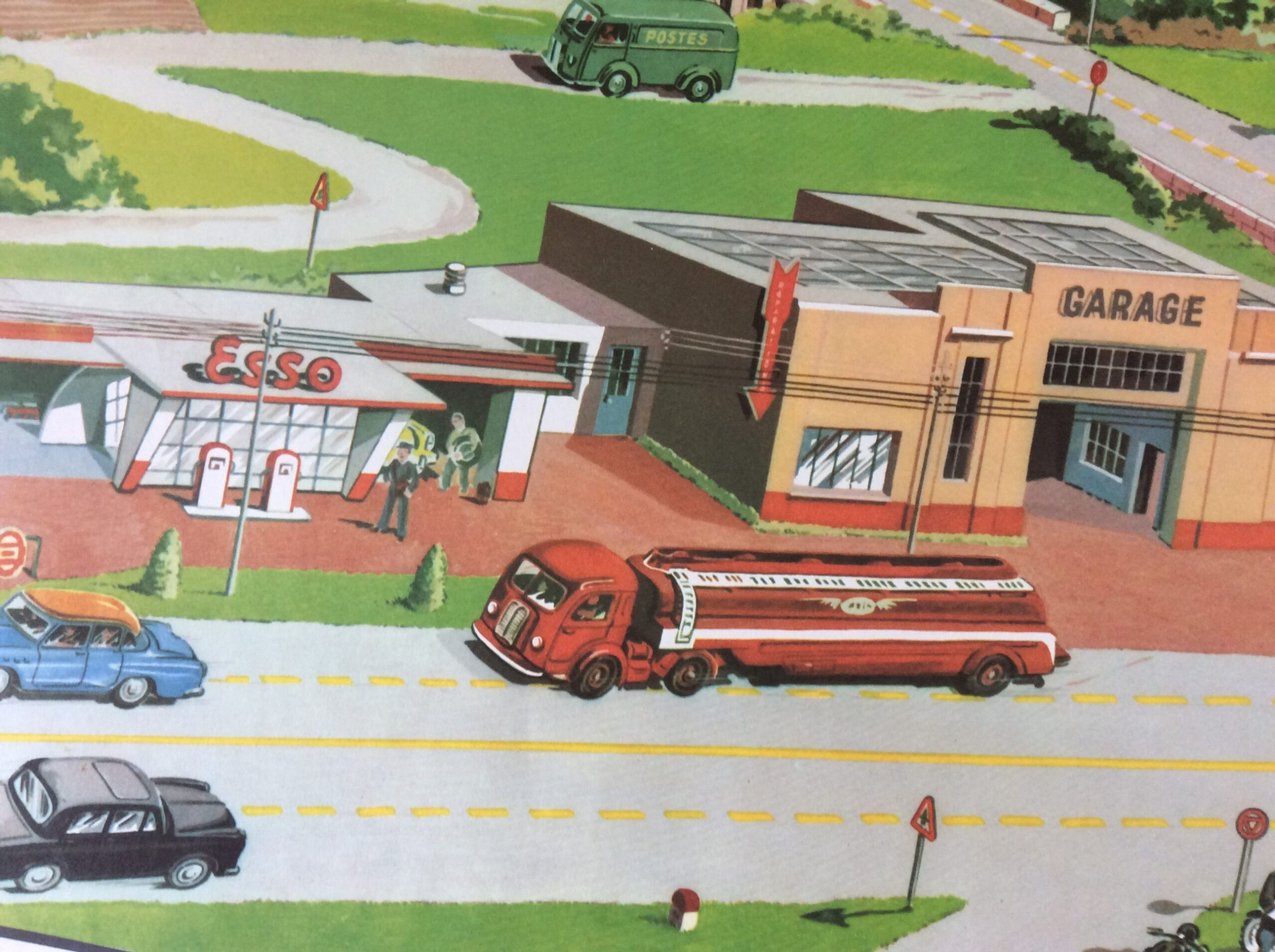 Affiche scolaire ancienne la route