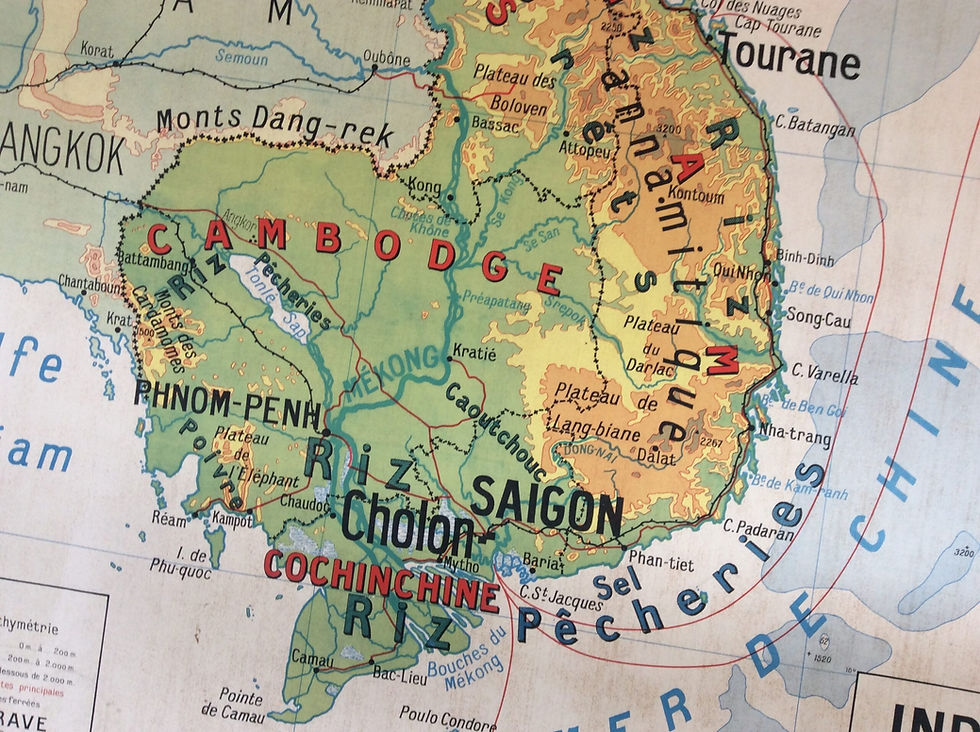 Carte scolaire murale Indochine Française Éditions Delagrave