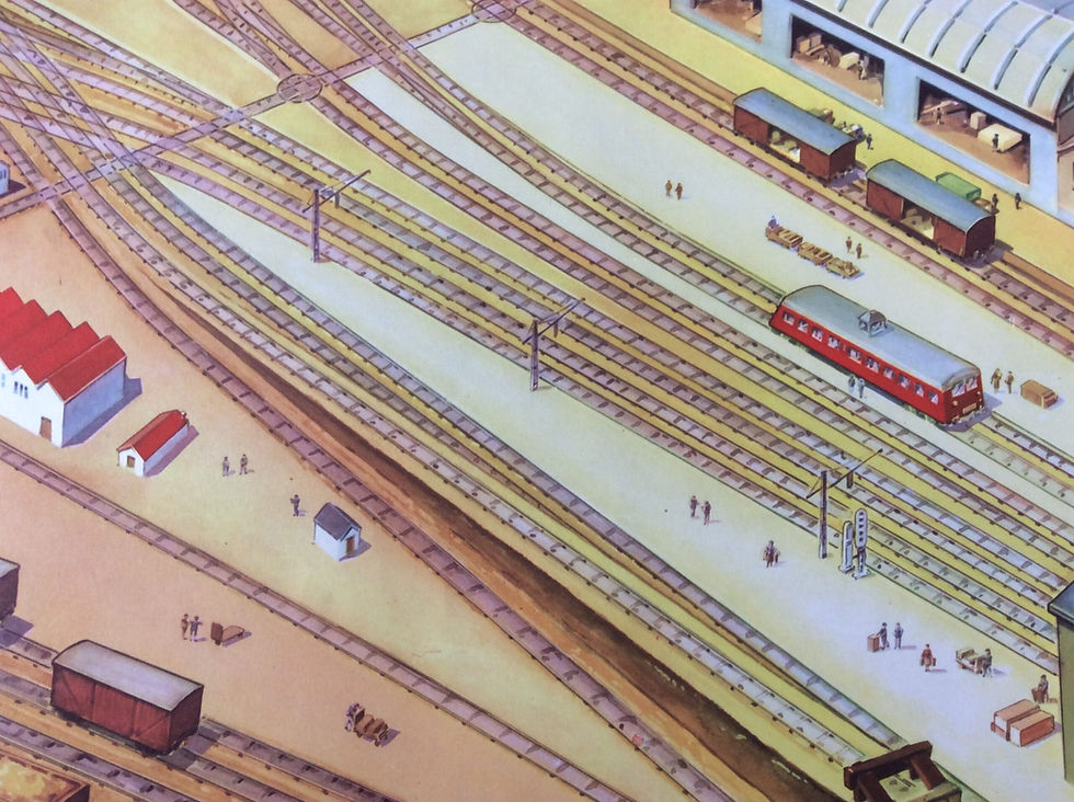 Affiche scolaire la gare de marchandises