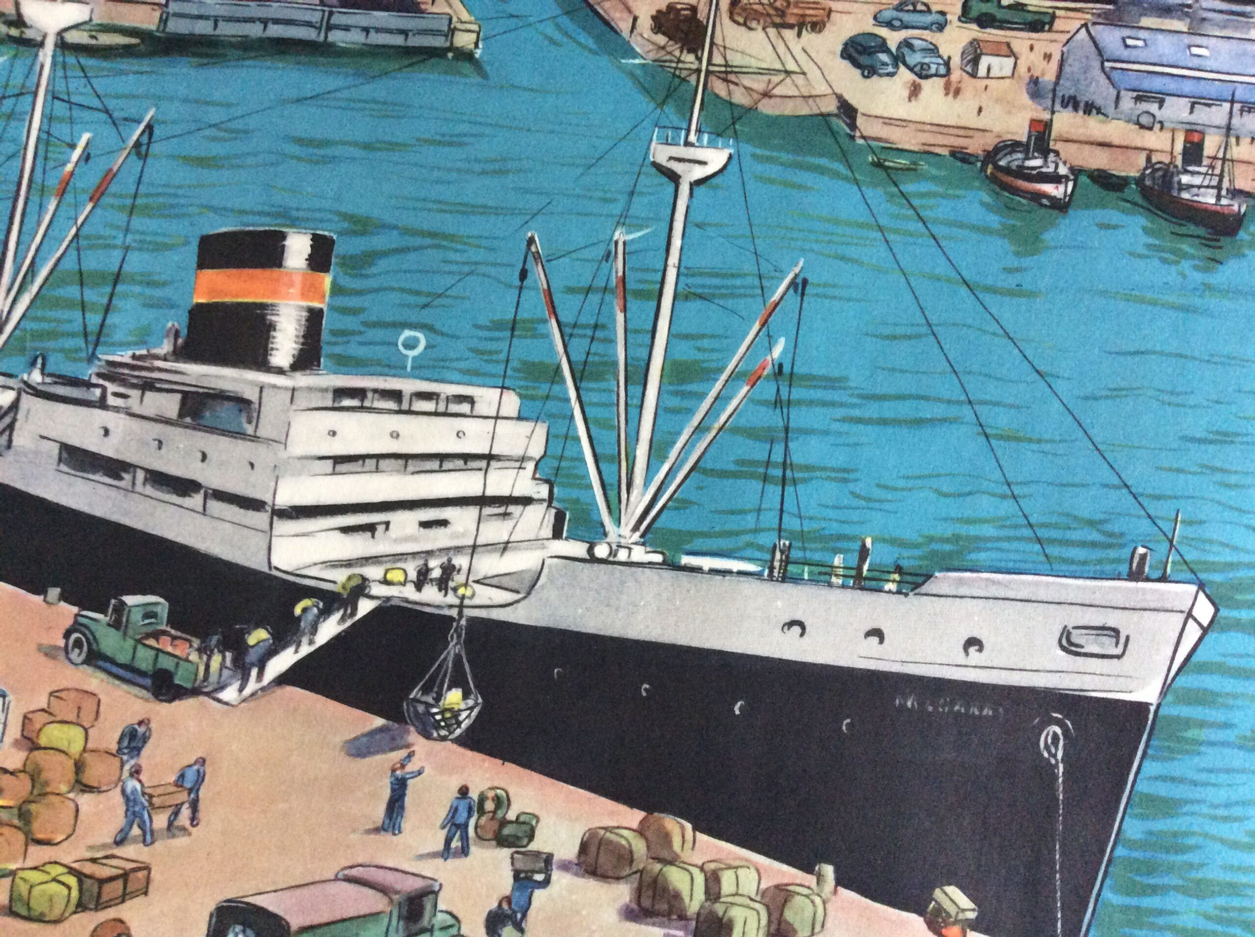 Affiche scolaire ancienne le port de mer